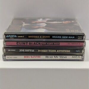 Vintage Country CD Lot of 4 Brooks Dunn Clint Black Joe Diffie Reba McEntire 90s